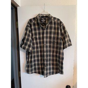 Harley Davidson Short Sleeve Button Up Shirt Mens sz XL